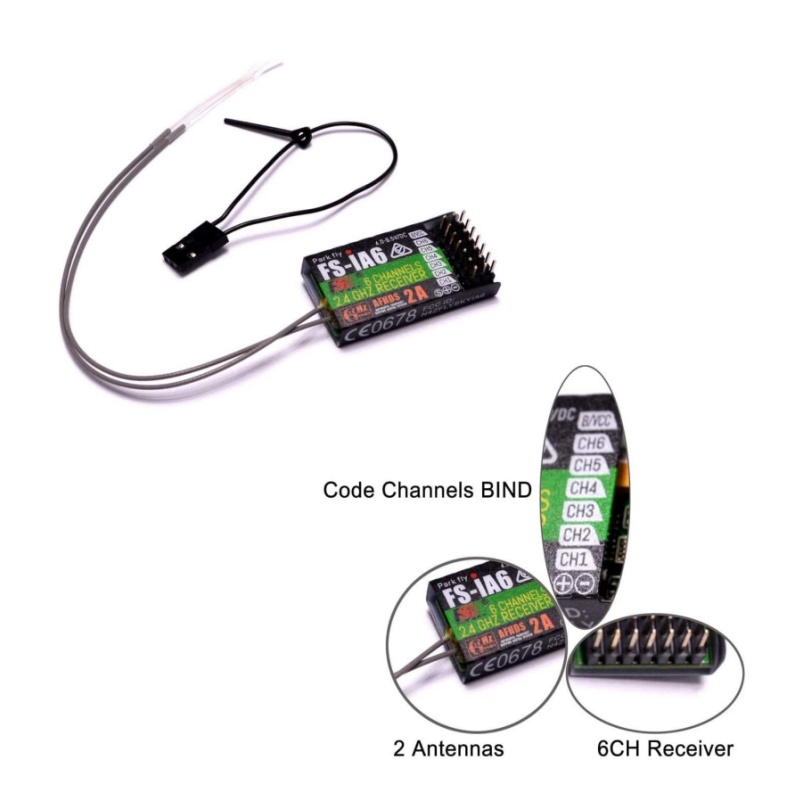 Fpv Drone Battery - ฟลายสกาย FS-IA6 ตัวรับสัญญาณ 6CH เสาอากาศคู่ iBus